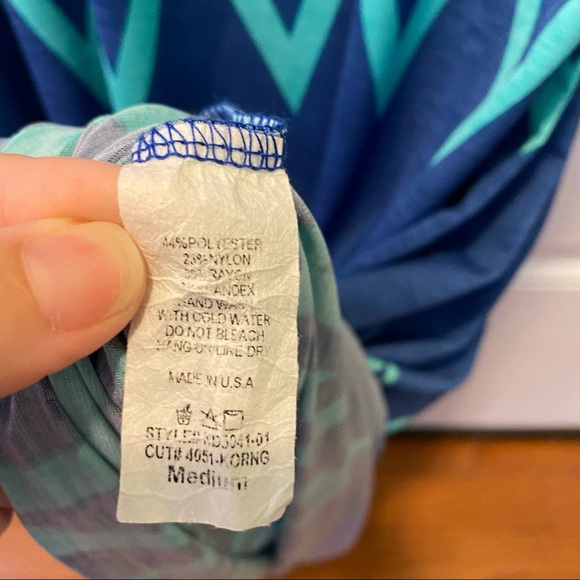 Pixley Tanktop Maxi blue green chevron sz M EUC - Picture 4 of 6